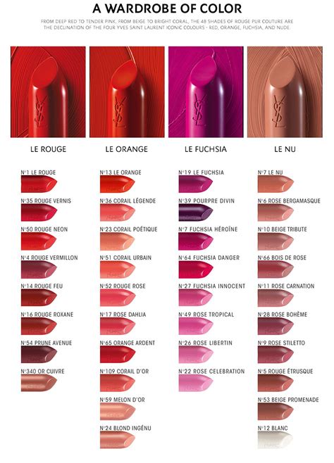 ysl lipstick number 70|YSL lipstick color chart.